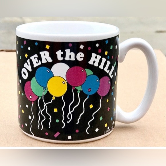 Vintage 1990 OVER THE HILL Susan Burger Artist Signed Ceramic Coffee Mug - Picture 2 of 10